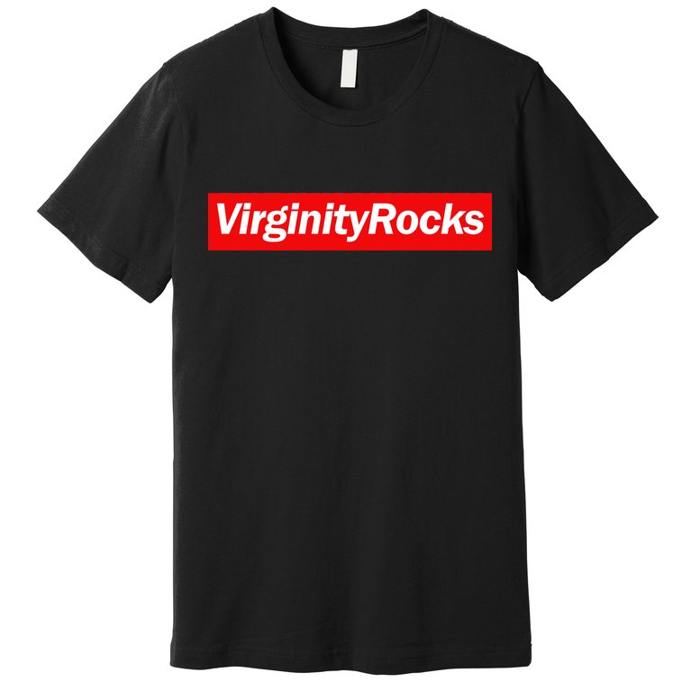 Virginity Rocks Box Logo Premium T-Shirt