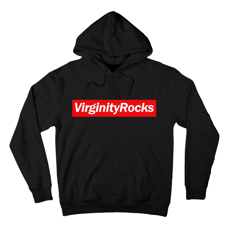 Virginity Rocks Box Logo Tall Hoodie