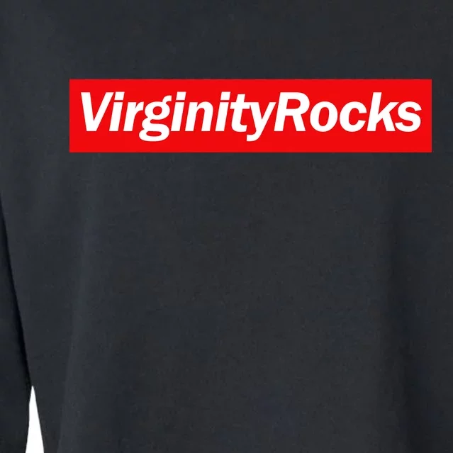 Virginity Rocks Box Logo Cropped Pullover Crew