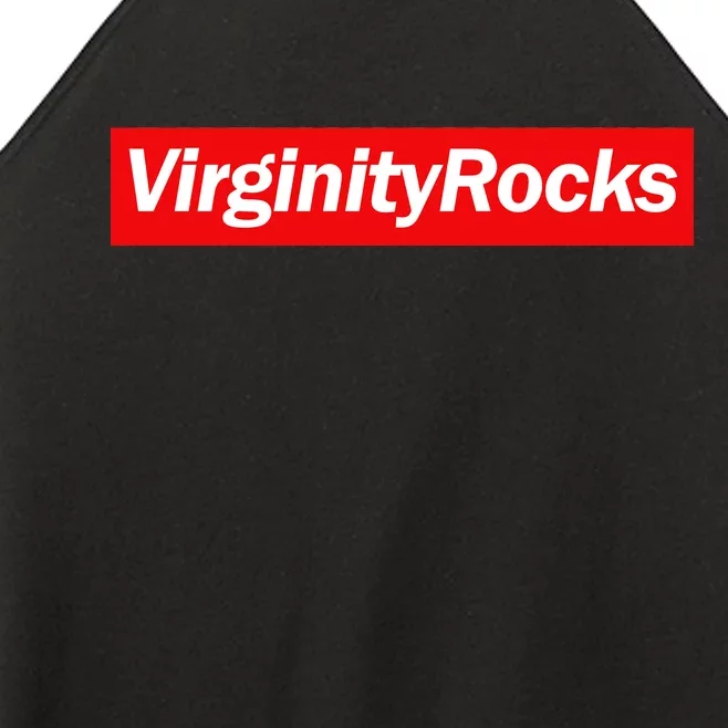 Virginity Rocks Box Logo Women’s Perfect Tri Rocker Tank