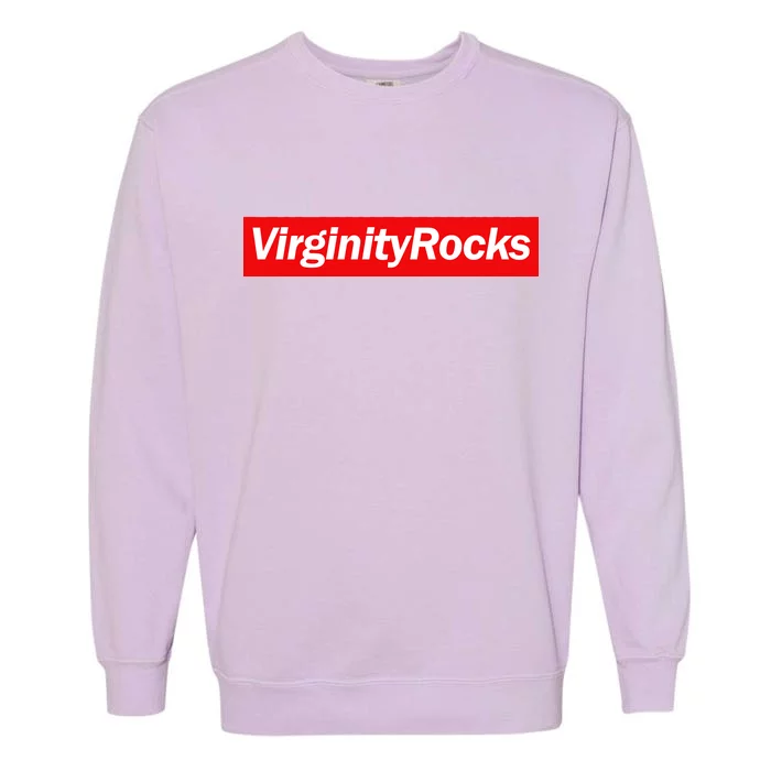 Virginity Rocks Box Logo Garment-Dyed Sweatshirt