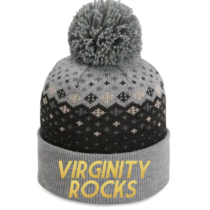 Virginity Rocks Gold Limited Edition The Baniff Cuffed Pom Beanie