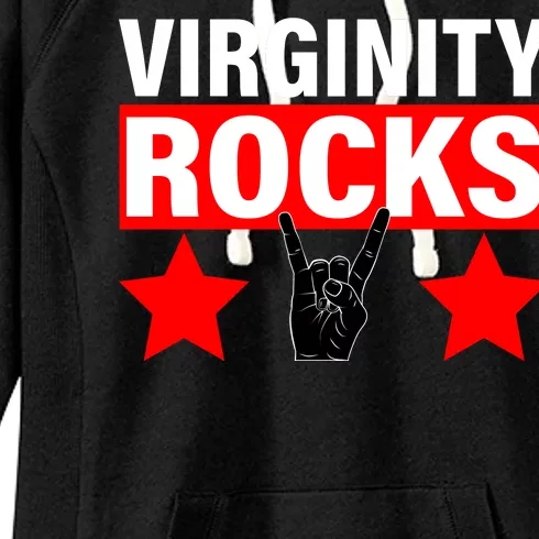 Virginity Rocks Hand Sign Women's Fleece Hoodie