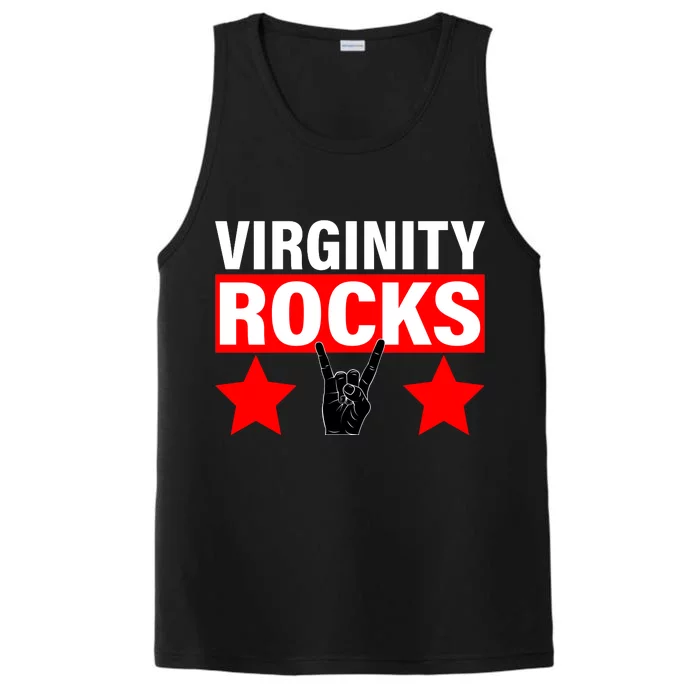 Virginity Rocks Hand Sign Performance Tank