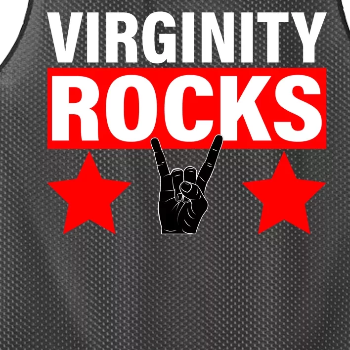 Virginity Rocks Hand Sign Mesh Reversible Basketball Jersey Tank