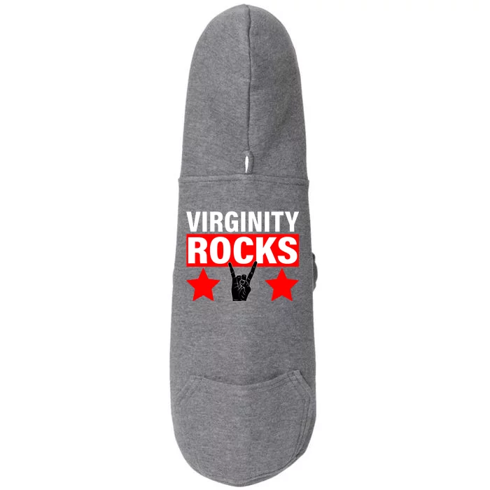 Virginity Rocks Hand Sign Doggie 3-End Fleece Hoodie