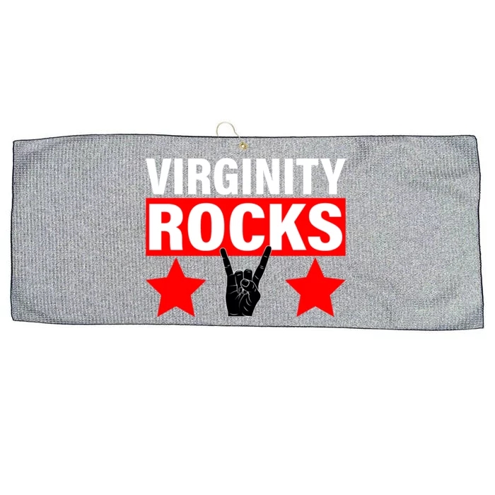 Virginity Rocks Hand Sign Large Microfiber Waffle Golf Towel