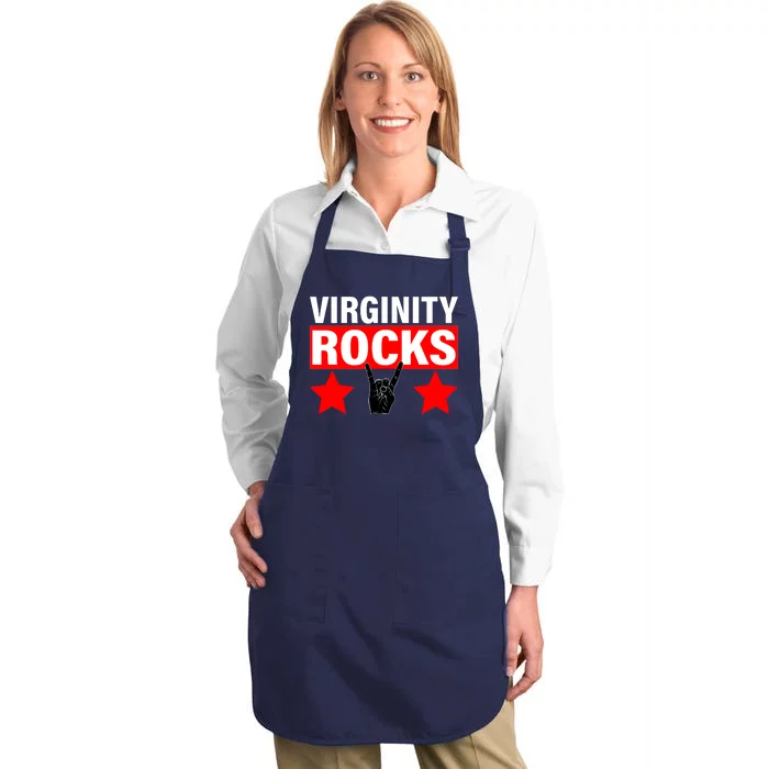 Virginity Rocks Hand Sign Full-Length Apron With Pocket