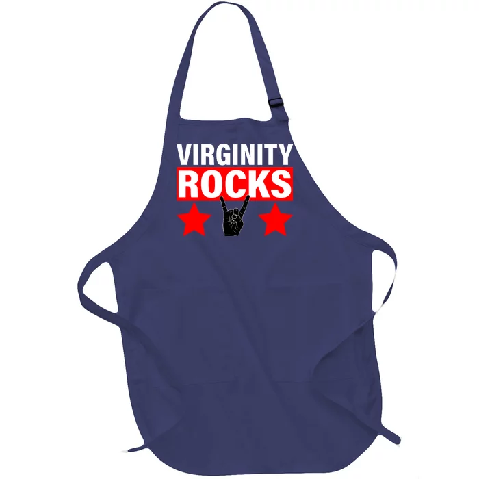 Virginity Rocks Hand Sign Full-Length Apron With Pocket