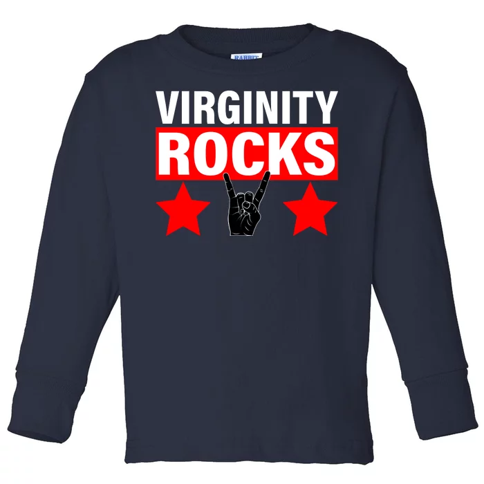 Virginity Rocks Hand Sign Toddler Long Sleeve Shirt