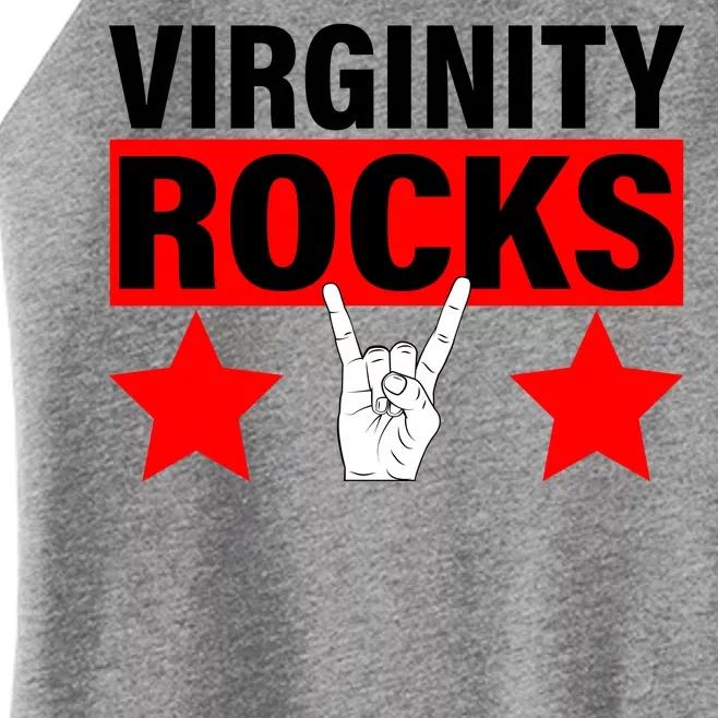 Virginity Rocks Hand Sign Women’s Perfect Tri Rocker Tank