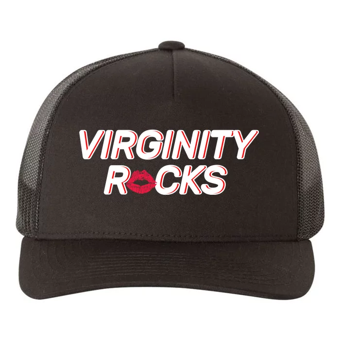 Virginity Rocks Kiss Lips Yupoong Adult 5-Panel Trucker Hat