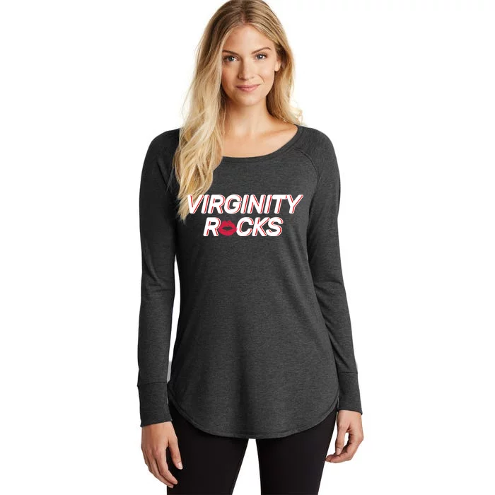 Virginity Rocks Kiss Lips Women's Perfect Tri Tunic Long Sleeve Shirt