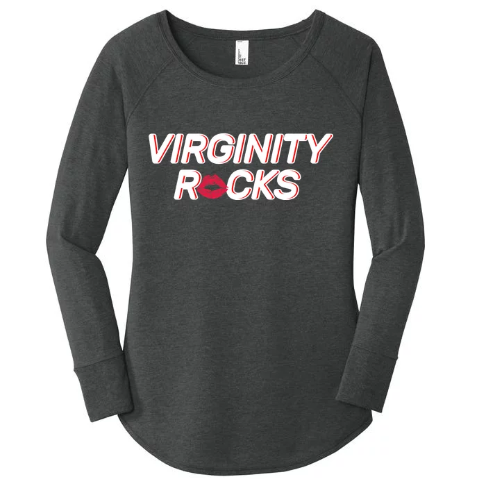 Virginity Rocks Kiss Lips Women's Perfect Tri Tunic Long Sleeve Shirt