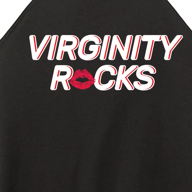 Virginity Rocks Kiss Lips Women’s Perfect Tri Rocker Tank