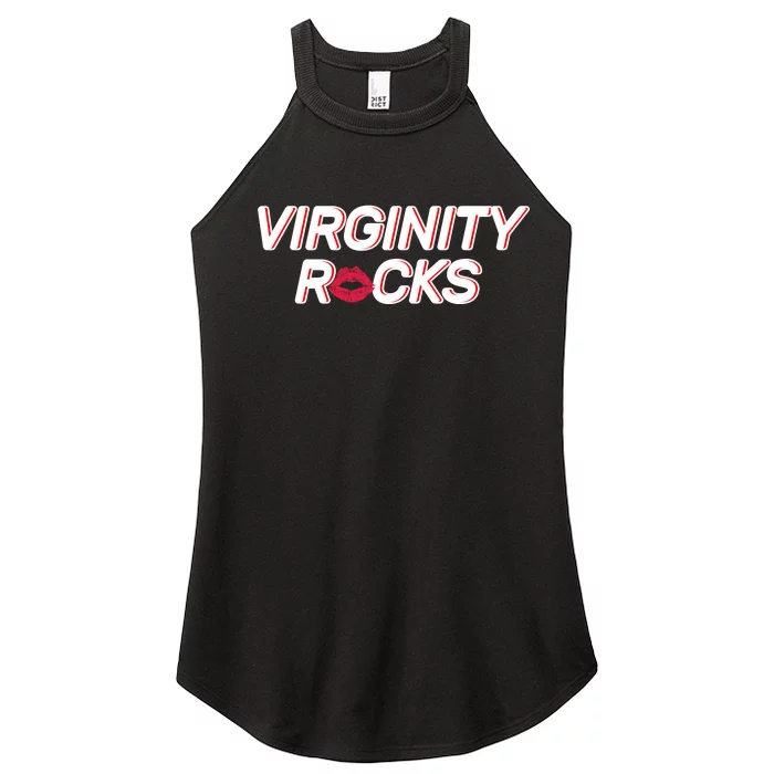 Virginity Rocks Kiss Lips Women’s Perfect Tri Rocker Tank