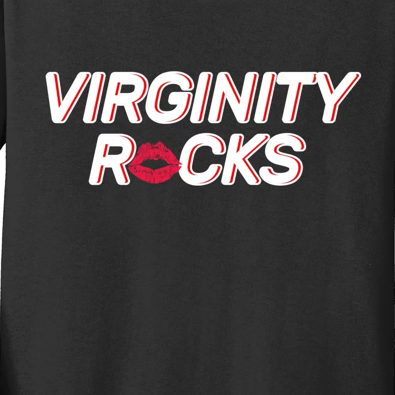 Virginity Rocks Kiss Lips Kids Long Sleeve Shirt