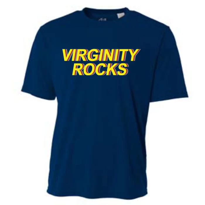 Virginity Rocks Retro Funny Cooling Performance Crew T-Shirt