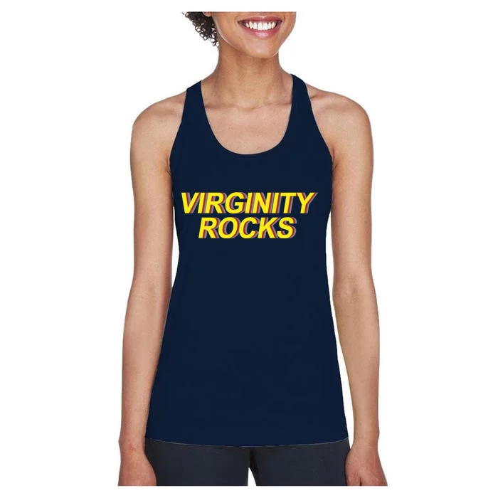 Virginity Rocks Retro Funny Women's Racerback Tank