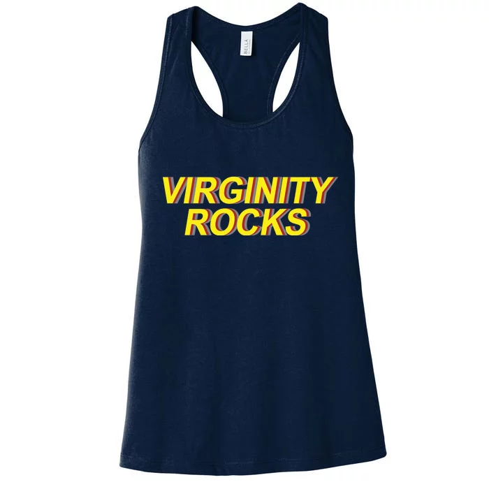 Virginity Rocks Retro Funny Women's Racerback Tank