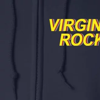 Virginity Rocks Retro Funny Full Zip Hoodie