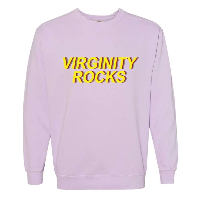 Virginity Rocks Retro Funny Garment-Dyed Sweatshirt