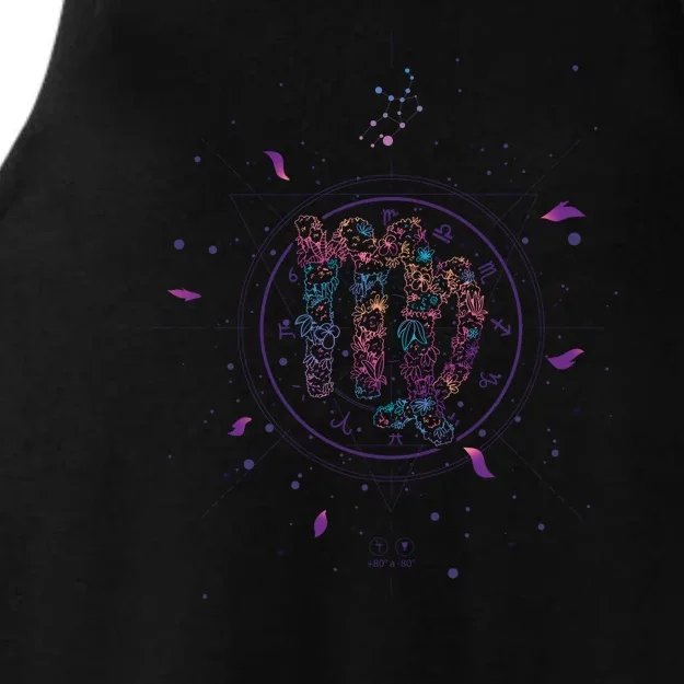 Virgo Floral Zodiac Ladies Tri-Blend Wicking Tank