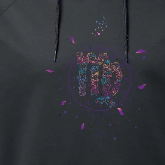 Virgo Floral Zodiac Performance Fleece Hoodie