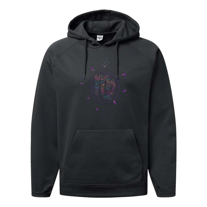 Virgo Floral Zodiac Performance Fleece Hoodie