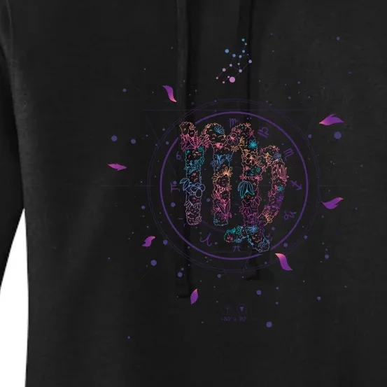 Virgo Floral Zodiac Women's Pullover Hoodie