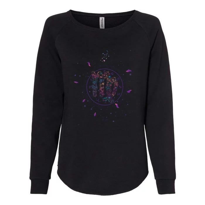 Virgo Floral Zodiac Womens California Wash Sweatshirt