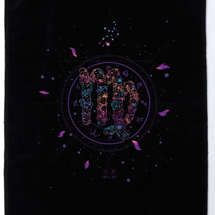 Virgo Floral Zodiac Platinum Collection Golf Towel