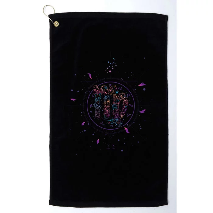 Virgo Floral Zodiac Platinum Collection Golf Towel