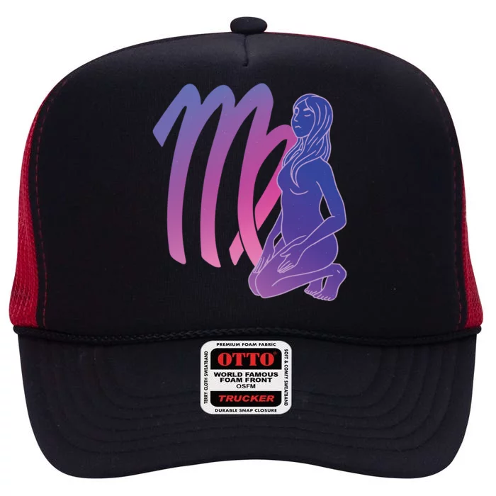 Virgo Girl Zodiac Sign High Crown Mesh Trucker Hat