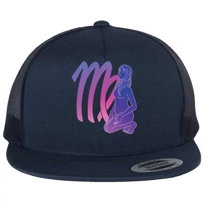 Virgo Girl Zodiac Sign Flat Bill Trucker Hat