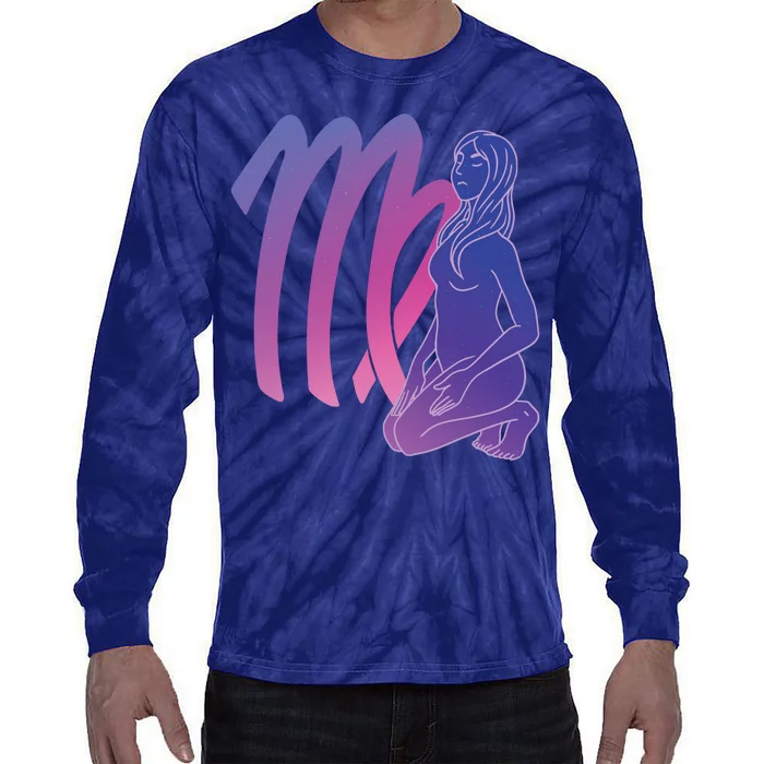 Virgo Girl Zodiac Sign Tie-Dye Long Sleeve Shirt