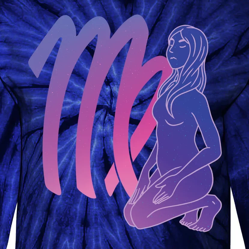 Virgo Girl Zodiac Sign Tie-Dye Long Sleeve Shirt