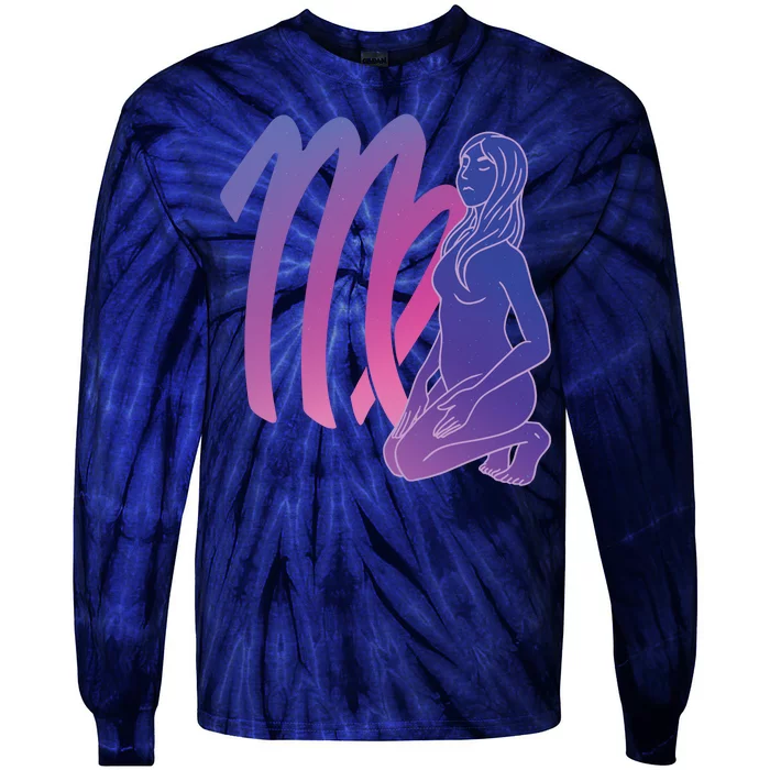 Virgo Girl Zodiac Sign Tie-Dye Long Sleeve Shirt