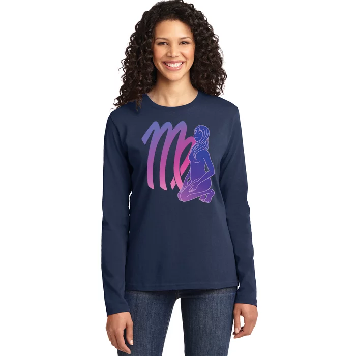 Virgo Girl Zodiac Sign Ladies Long Sleeve Shirt