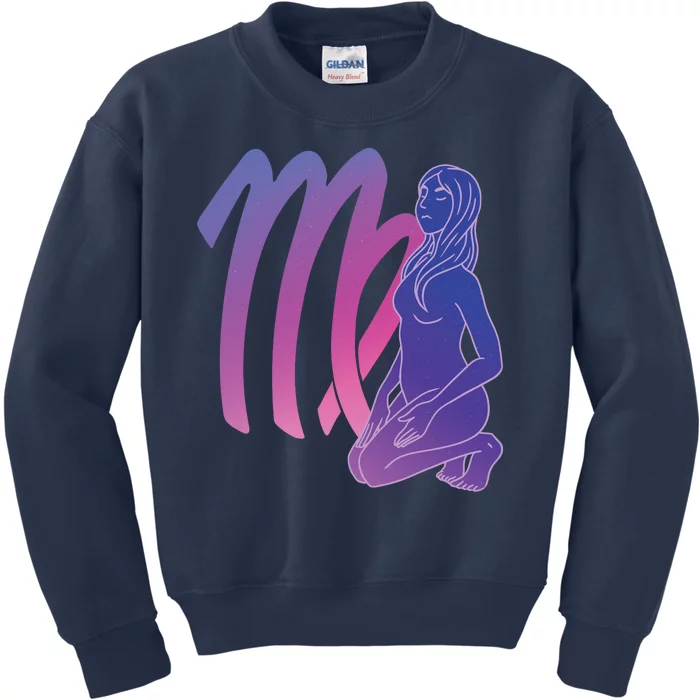 Virgo Girl Zodiac Sign Kids Sweatshirt