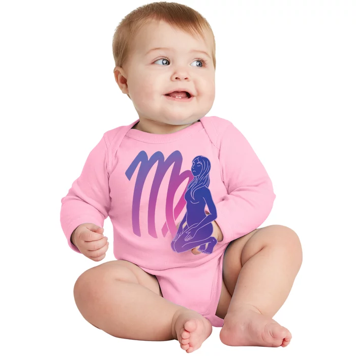 Virgo Girl Zodiac Sign Baby Long Sleeve Bodysuit