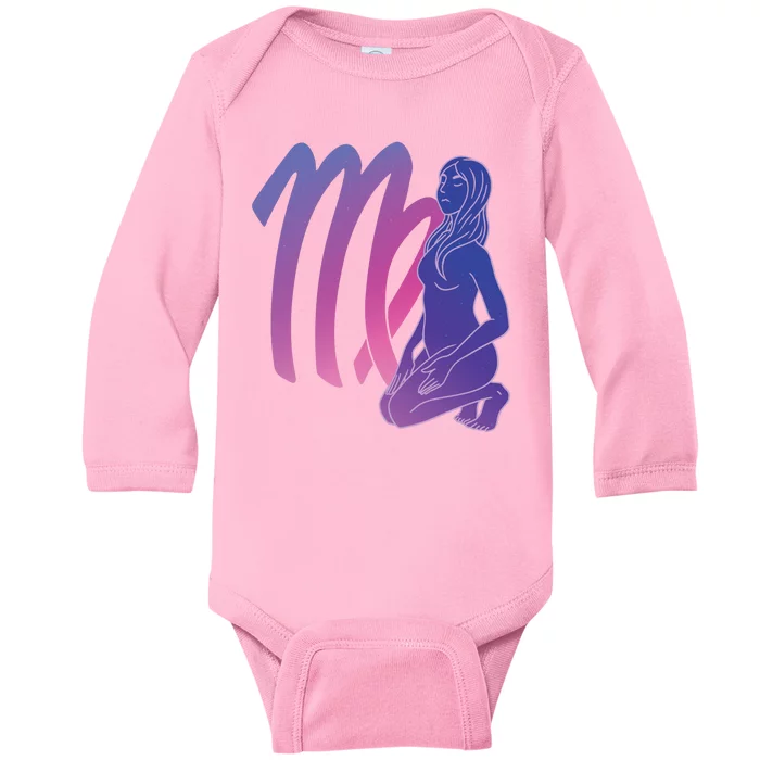 Virgo Girl Zodiac Sign Baby Long Sleeve Bodysuit