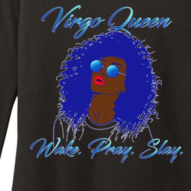 Virgo Queen Wake Pray Slay Womens CVC Long Sleeve Shirt