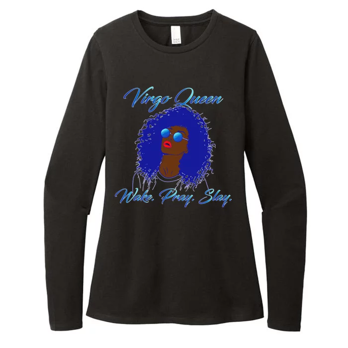 Virgo Queen Wake Pray Slay Womens CVC Long Sleeve Shirt