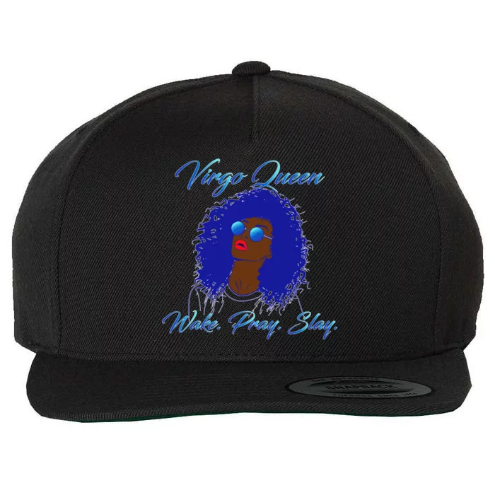 Virgo Queen Wake Pray Slay Wool Snapback Cap