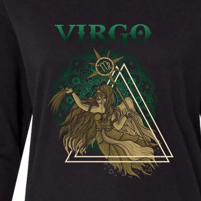 Virgo stylized design Womens Cotton Relaxed Long Sleeve T-Shirt