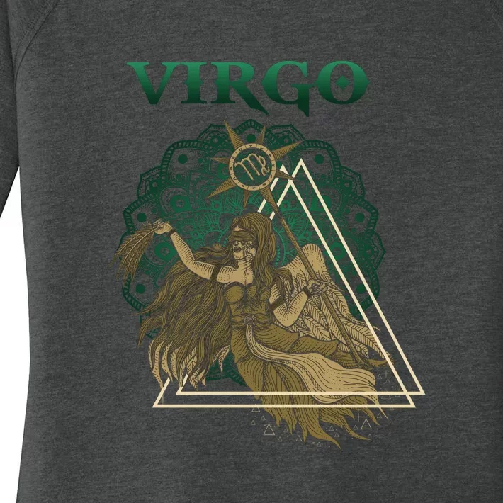 Virgo stylized design Women's Perfect Tri Tunic Long Sleeve Shirt