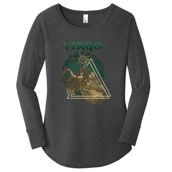 Virgo stylized design Women's Perfect Tri Tunic Long Sleeve Shirt