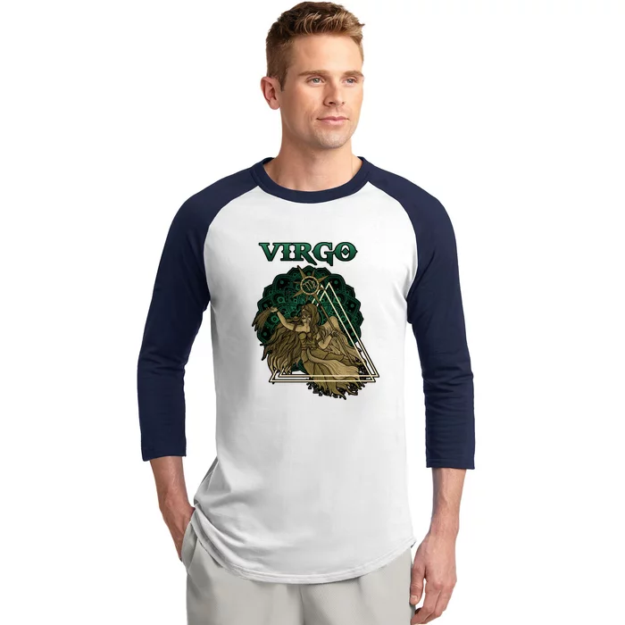 Virgo stylized design Baseball Sleeve Shirt