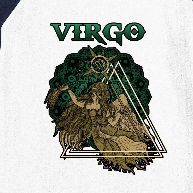 Virgo stylized design Baseball Sleeve Shirt